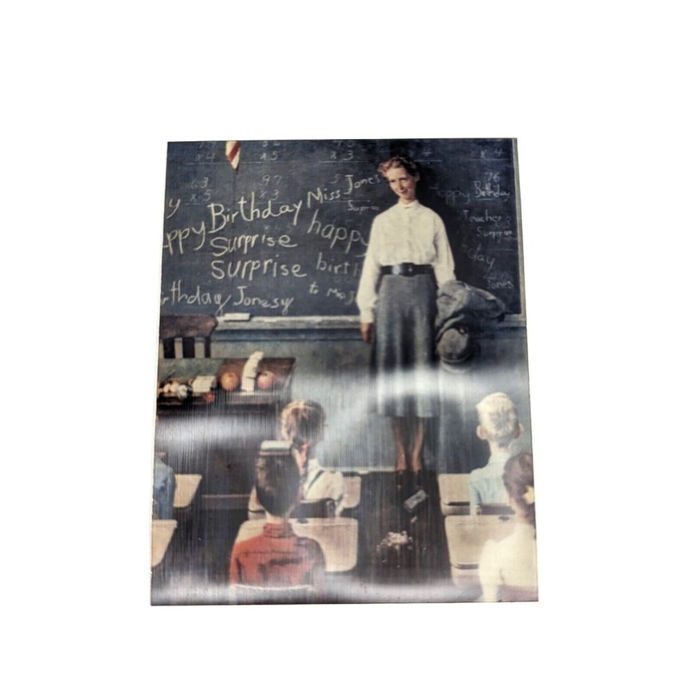 Norman Rockwell Happy Birthday Miss Jones 3d Photo Photograph Artwork 3-d USA